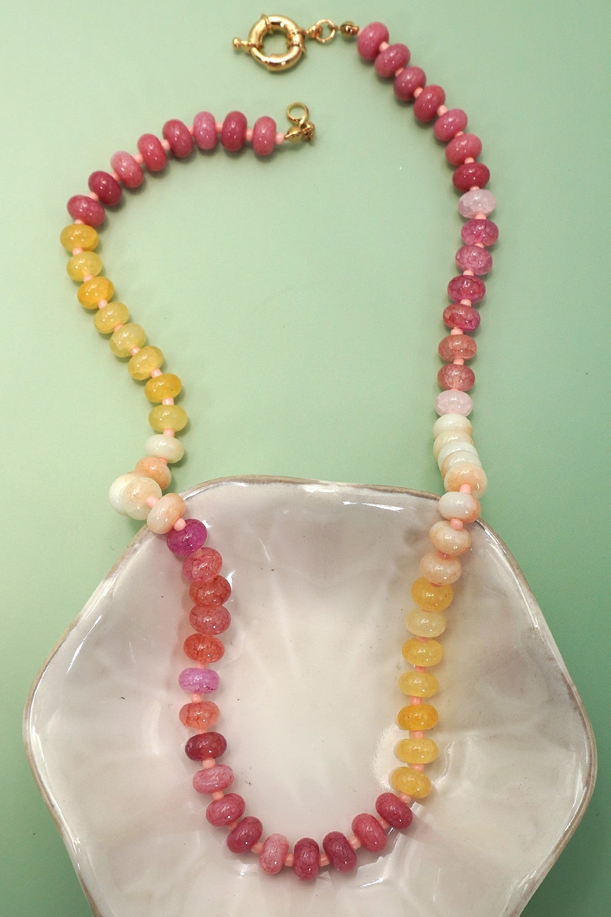 Natural Stone Semi-Precious Glass Mixed Necklace
