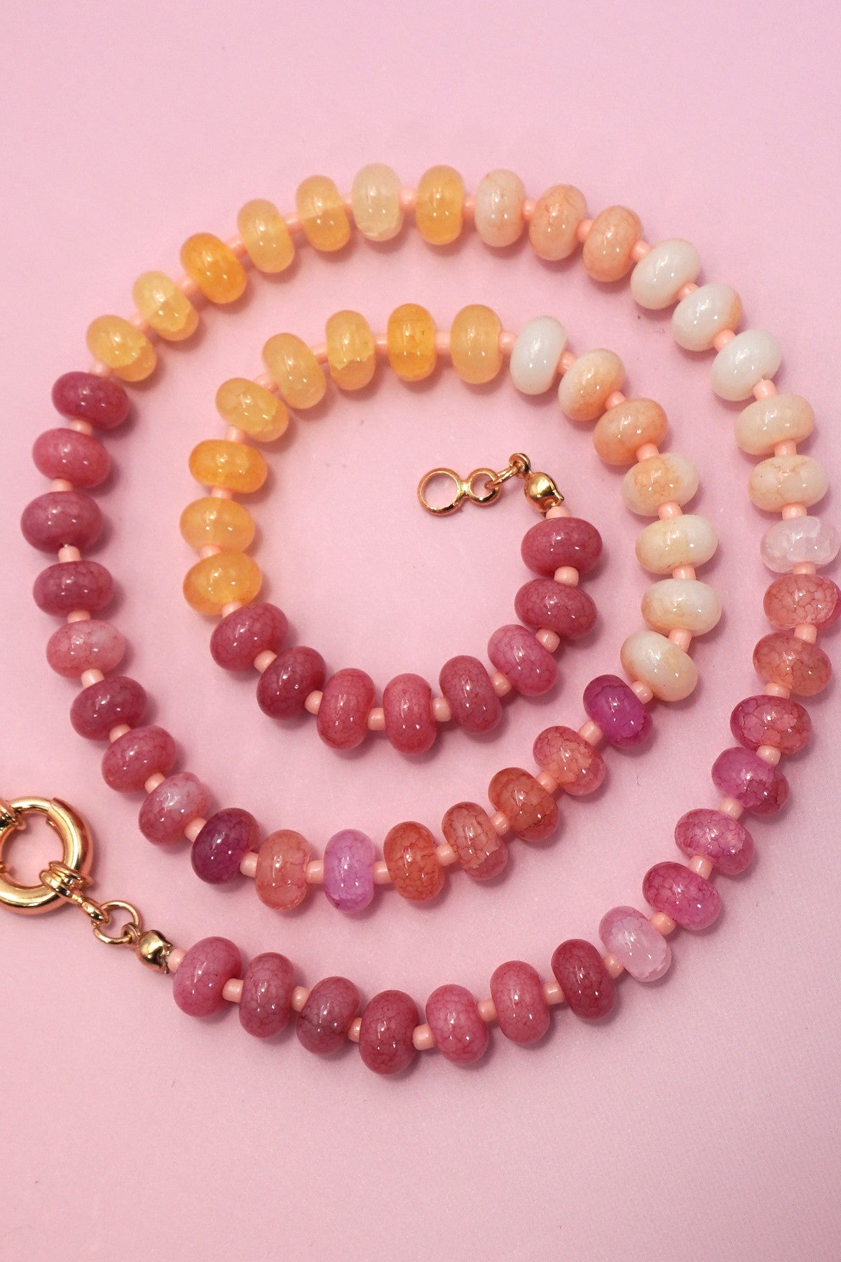Natural Stone Semi-Precious Glass Mixed Necklace