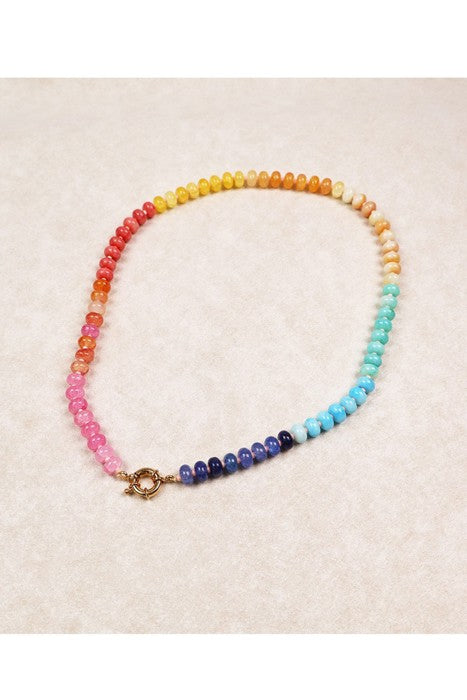 Natural Stone Semi-Precious Glass Mixed Necklace