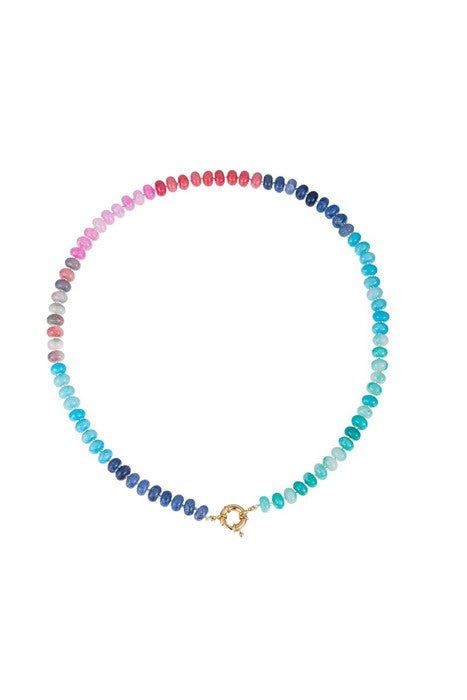 Natural Stone Semi-Precious Glass Mixed Necklace