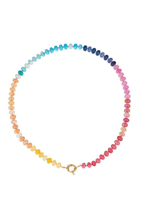 Natural Stone Semi-Precious Glass Mixed Necklace