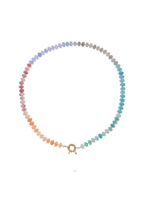 Natural Stone Semi-Precious Glass Mixed Necklace