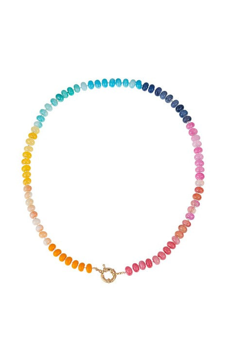 Natural Stone Semi-Precious Glass Mixed Necklace