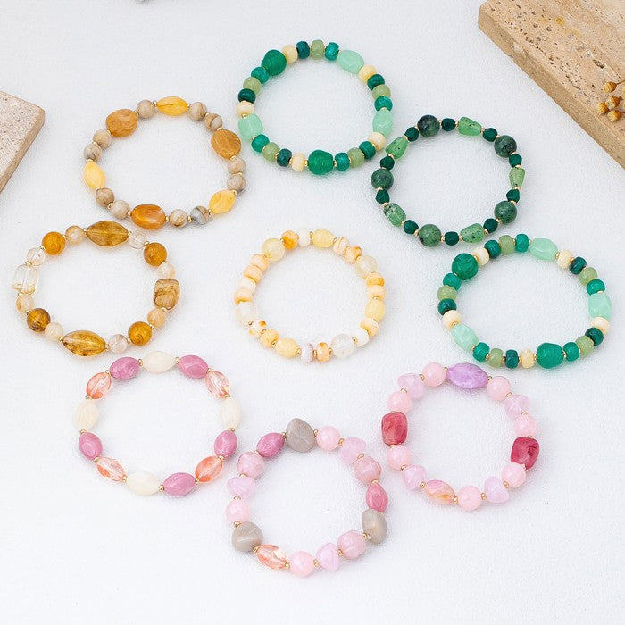 Boho Multi-Color Beaded Bracelet Set