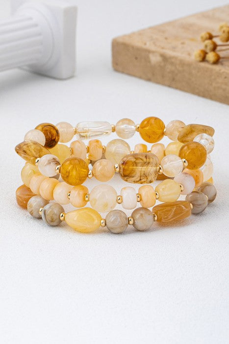 Boho Multi-Color Beaded Bracelet Set