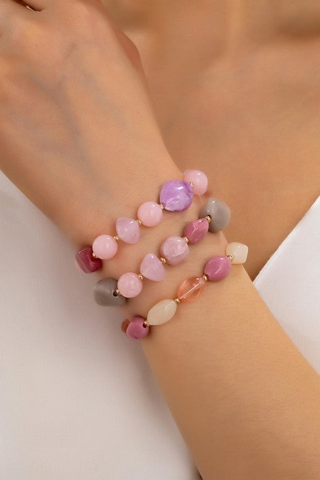 Boho Multi-Color Beaded Bracelet Set