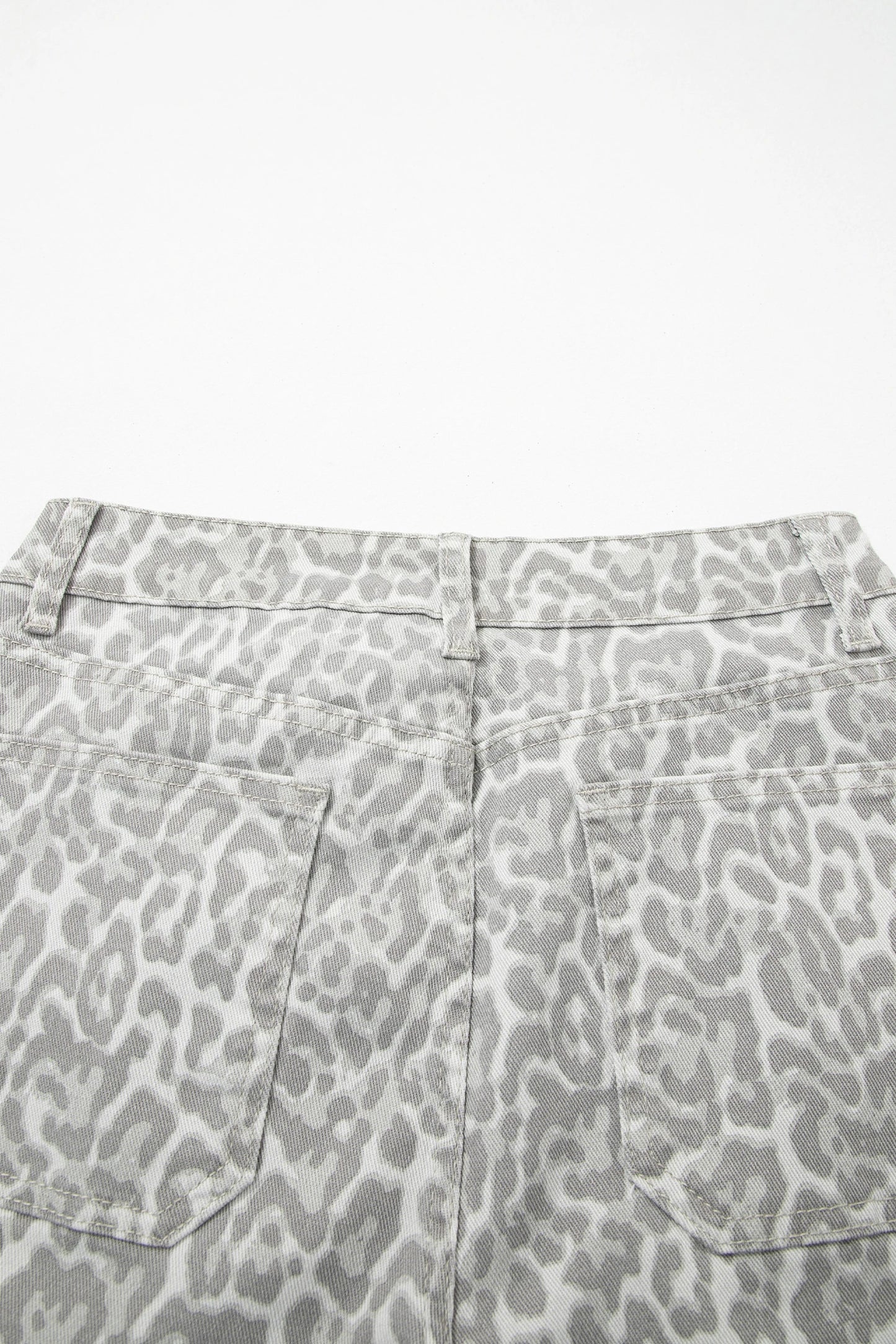 High Waisted Leopard Wide Leg Jeans