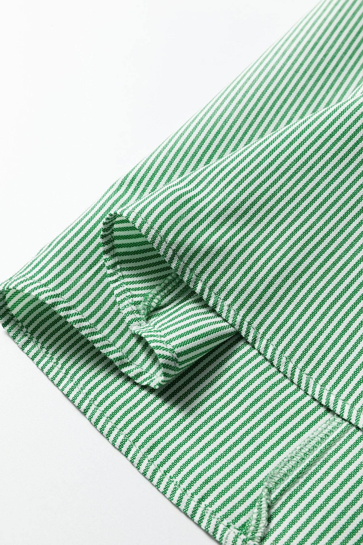 Striped Collared Split Neck Blouse | S-XL