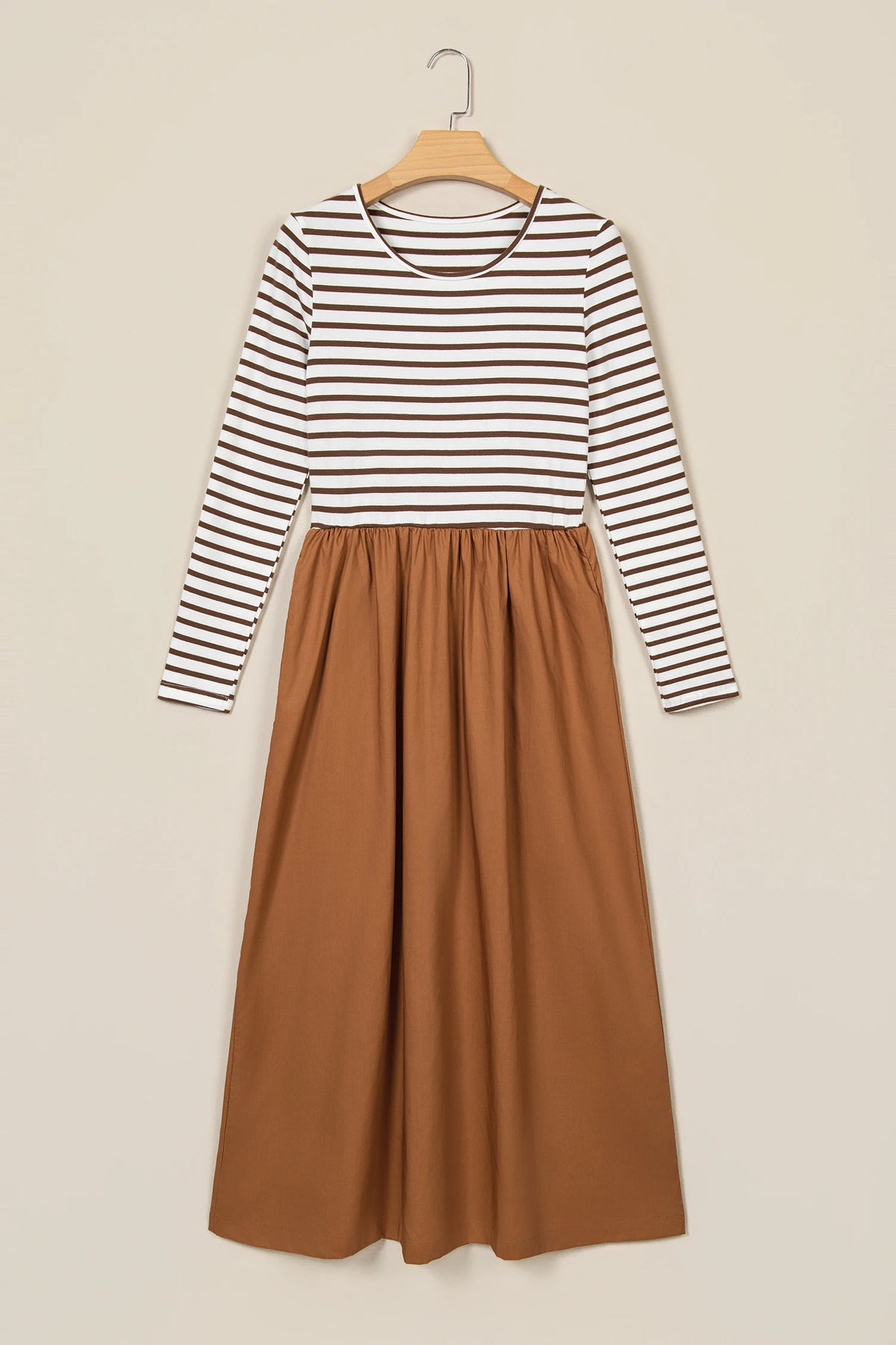 Stripe Sculpt Knit Flared Dress | S-XL