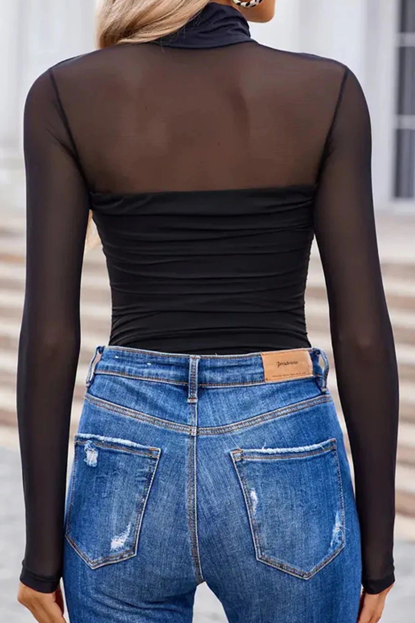 Heartbreaker Mesh Patchwork Long Sleeve Top | S-XL