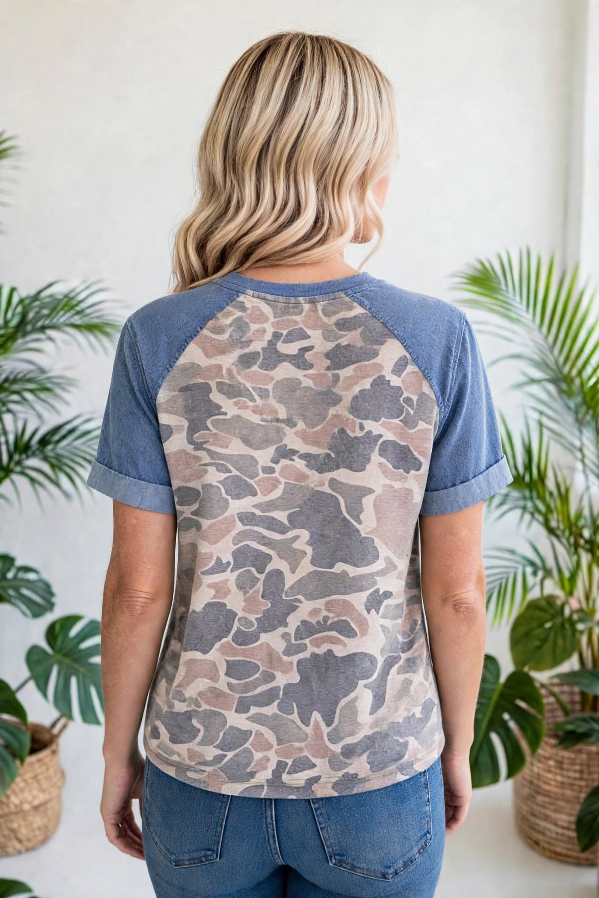 Denim Block Camo Tee | S-XL
