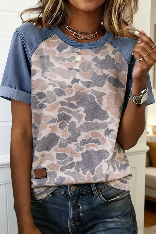 Denim Block Camo Tee | S-XL