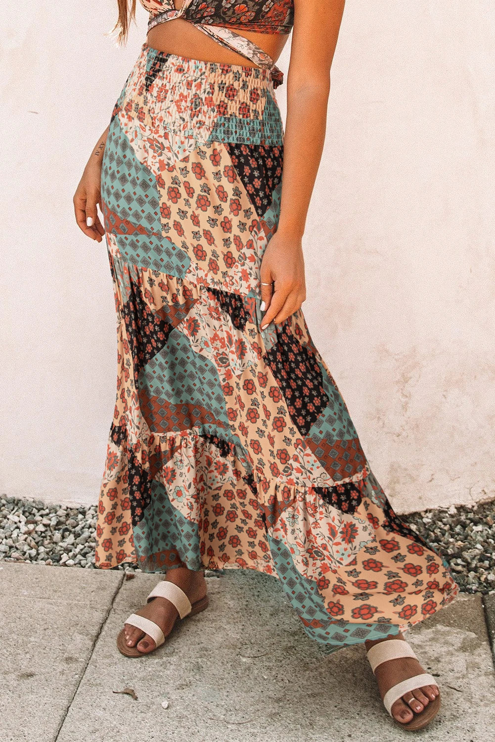 Multicolor Boho Long Maxi Skirt | S-XL