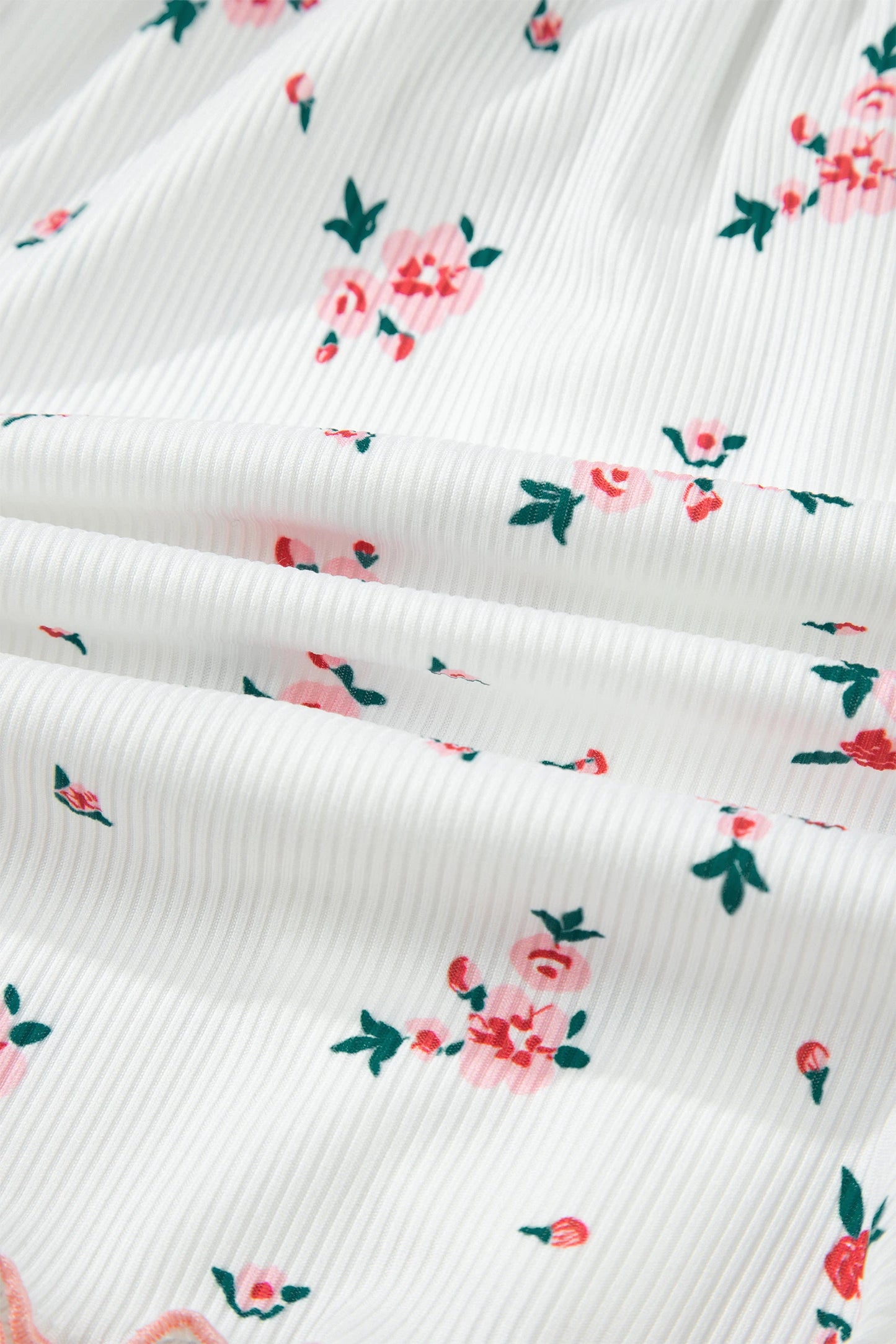Floral Breeze Ribbed Lounge Set