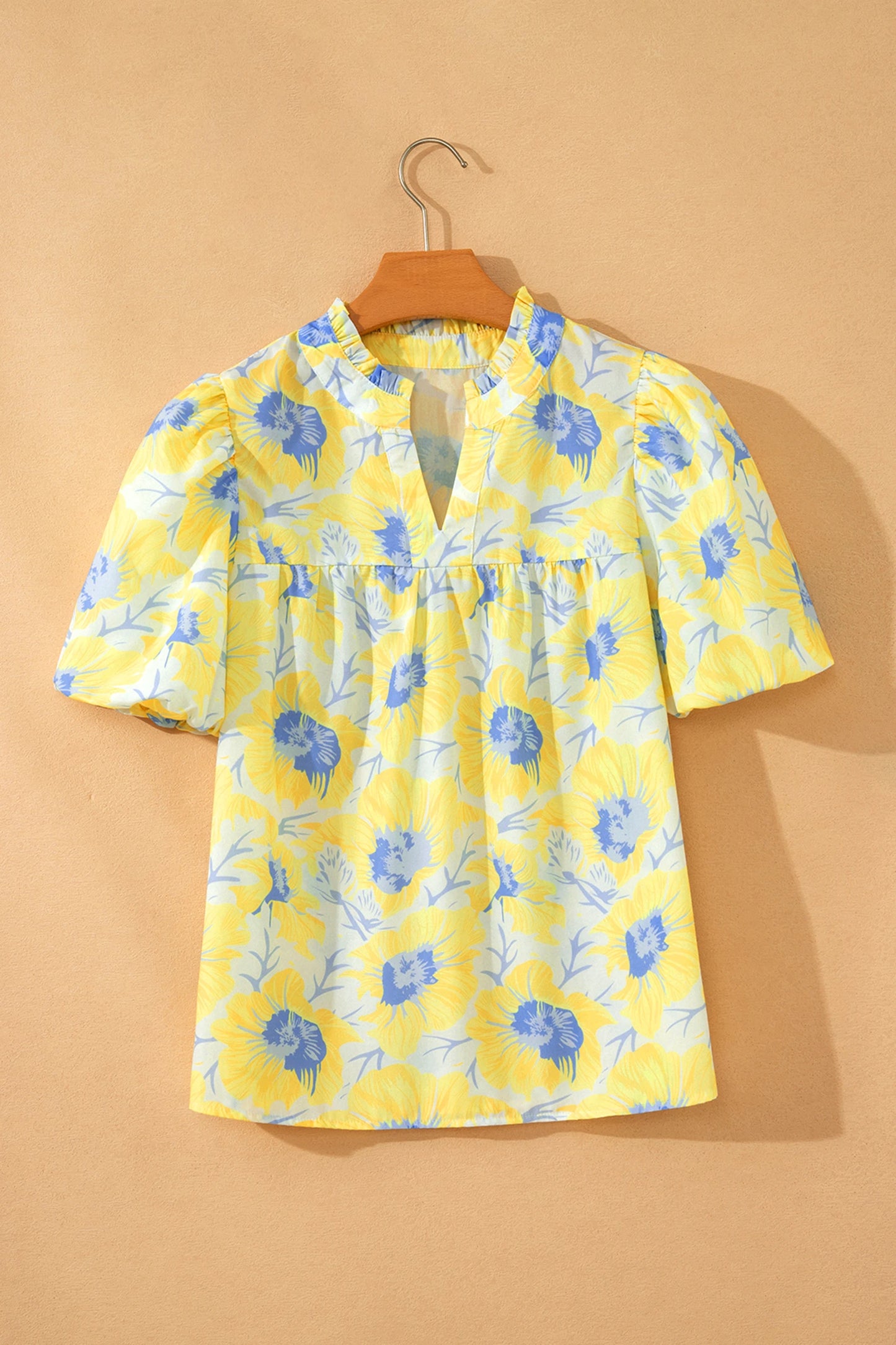 Floral Print Bubble Sleeve Blouse | S-XL