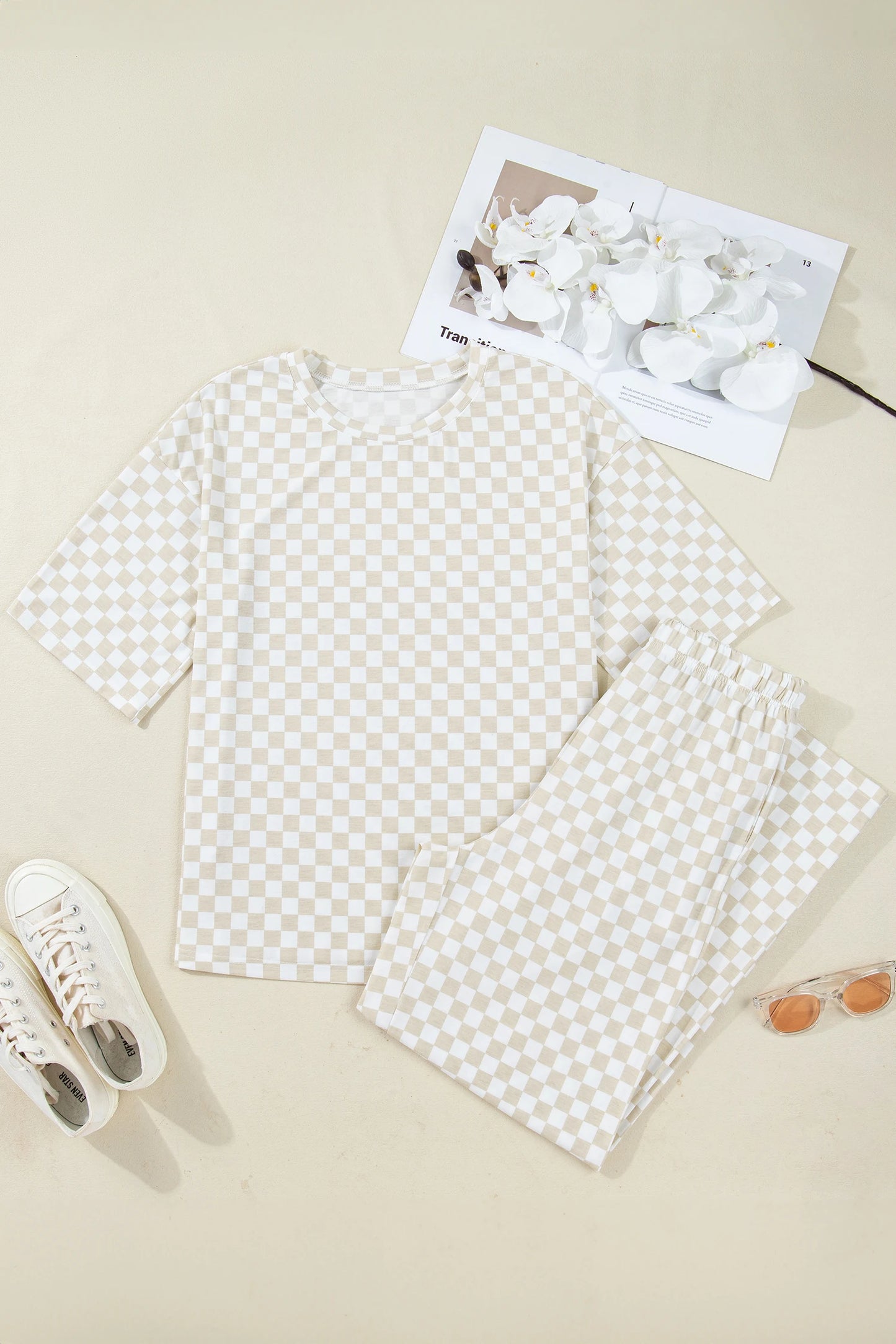 Checkered Spring 2pcs Lounge Pant Set | S-XL