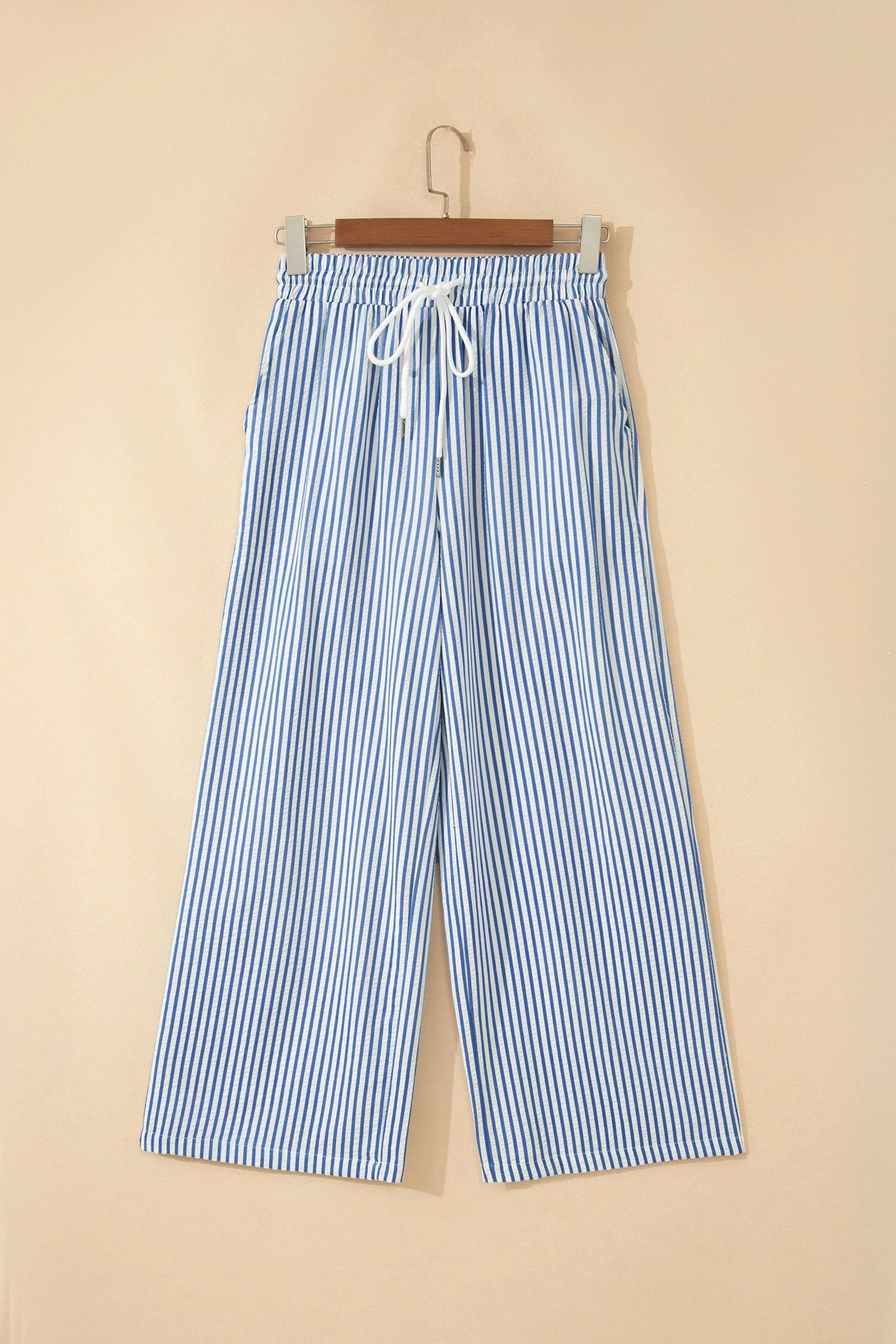 Stripe Print Drawstring Waist Ankle Pants | S-XL