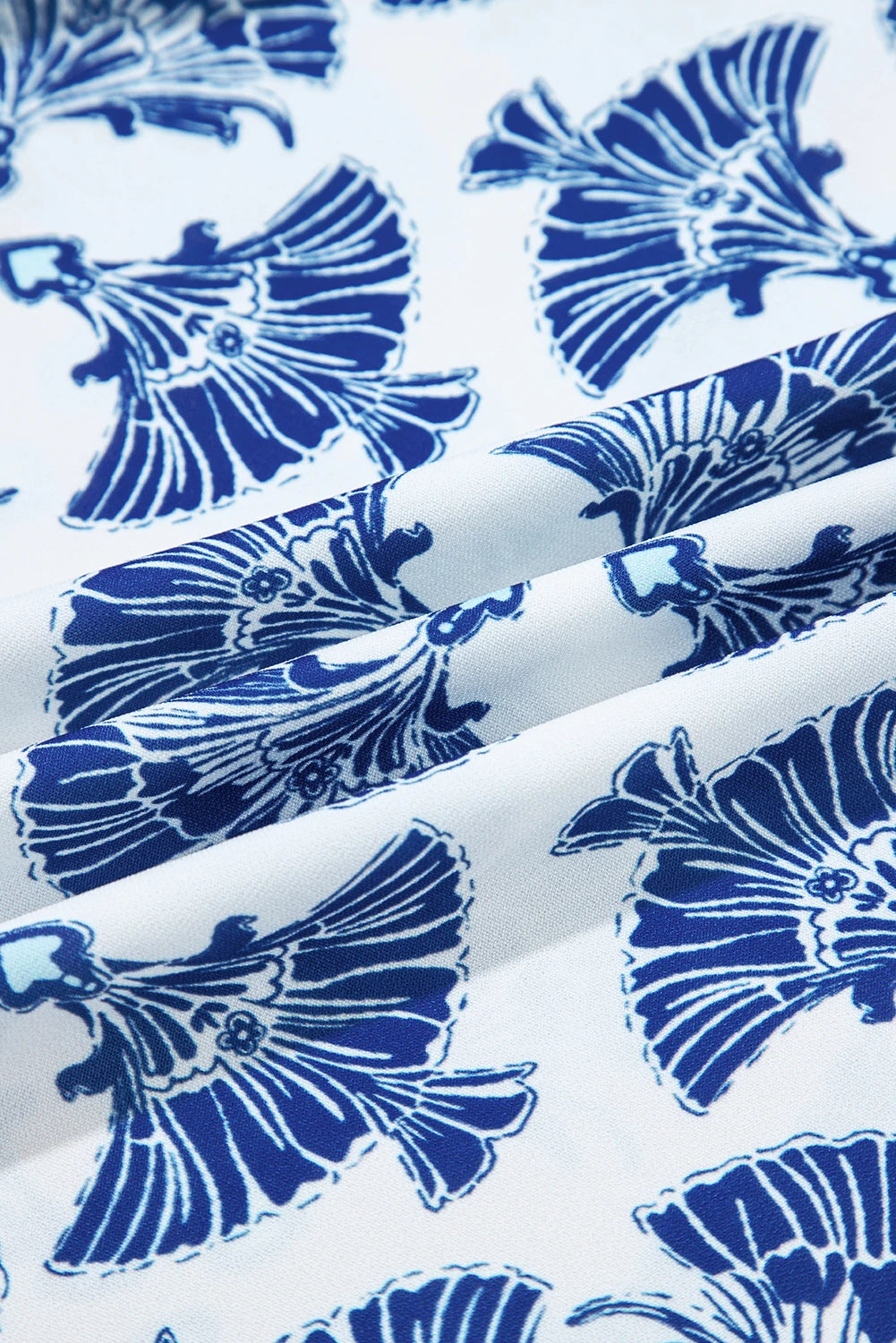 Geometric Print Tassel Drawstring  Blouse