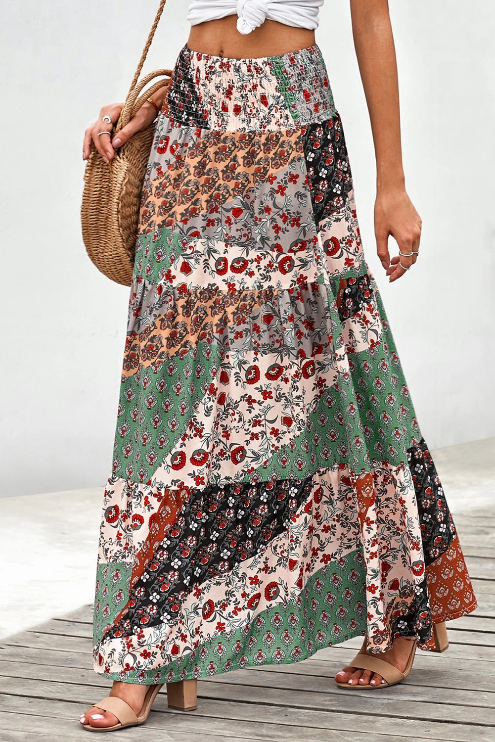 Multicolor Boho Long Maxi Skirt | S-XL