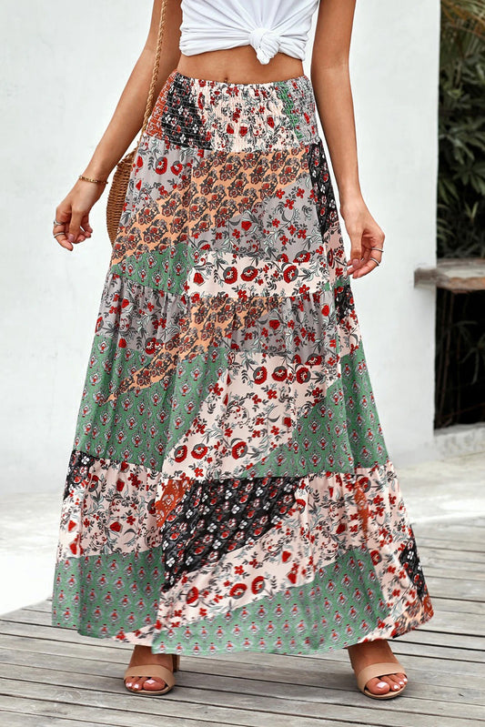Multicolor Boho Long Maxi Skirt | S-XL