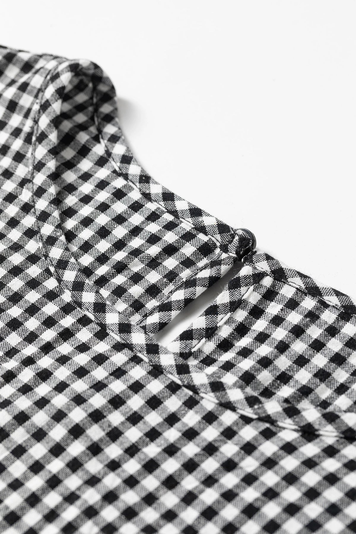 Plaid Shirred Cuff Long Sleeve Blouse | S-XL