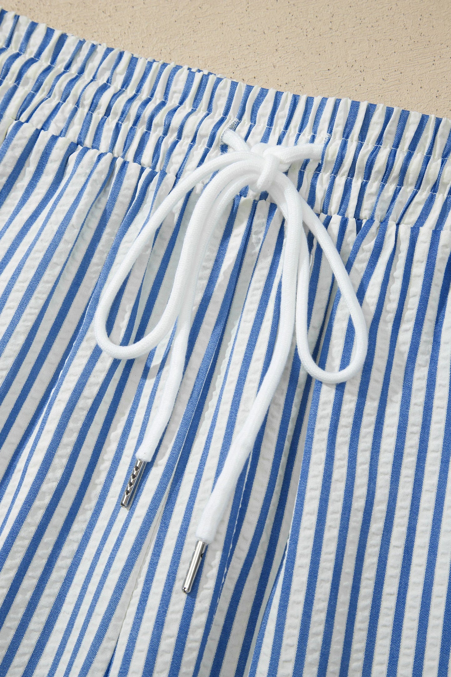 Stripe Print Drawstring Waist Ankle Pants | S-XL