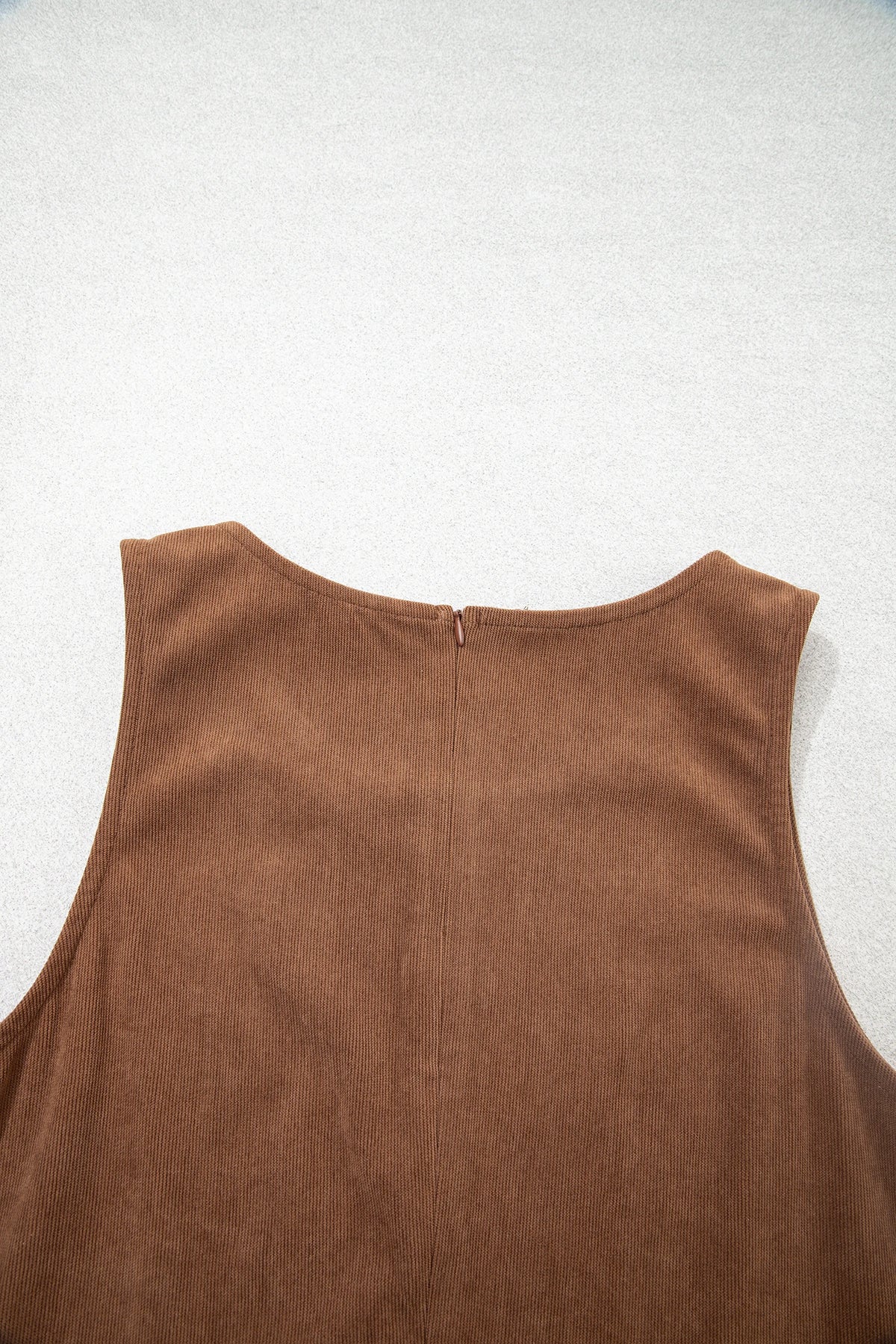 Geometric Stitch Corduroy Mini Dress | S-XL