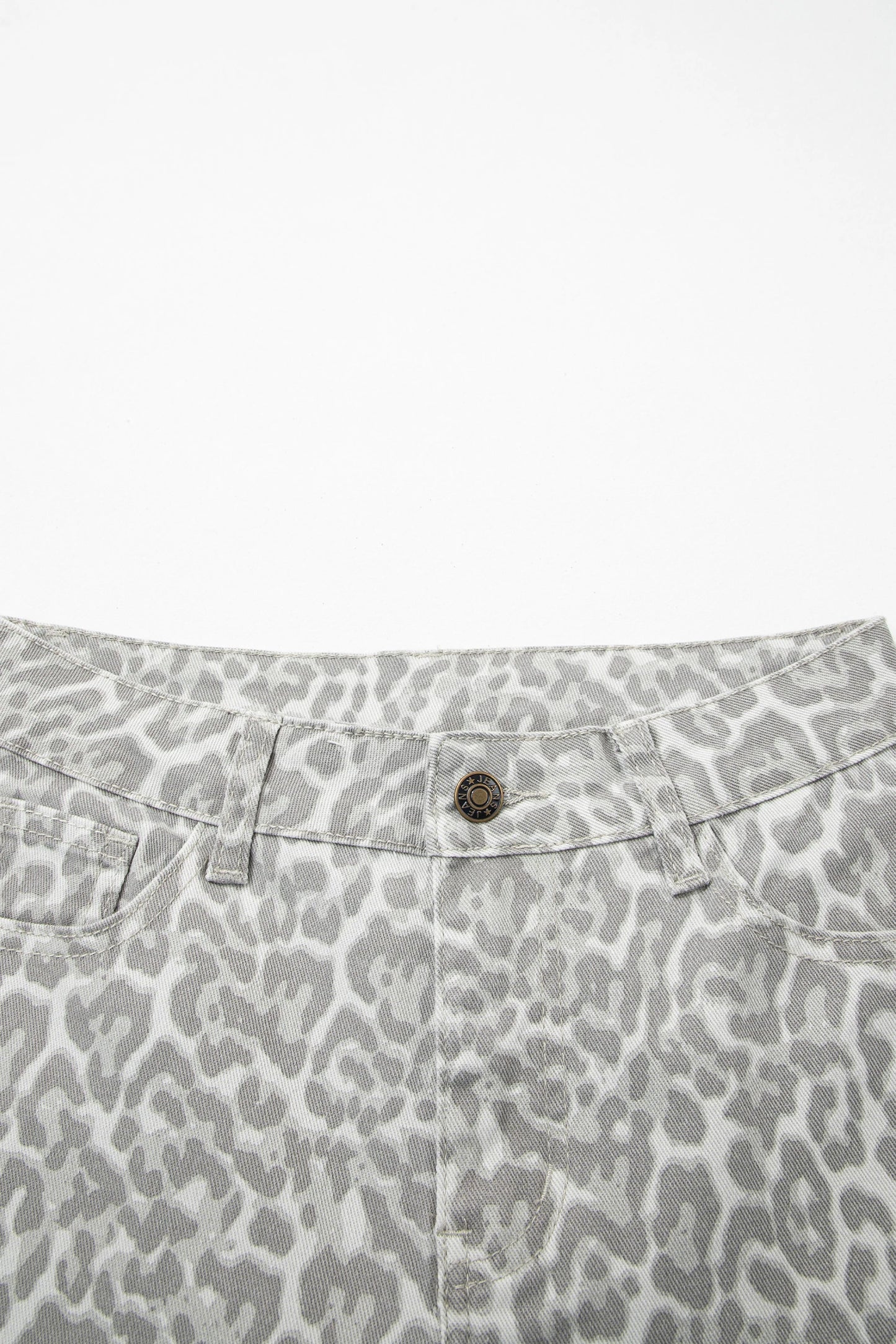 High Waisted Leopard Wide Leg Jeans