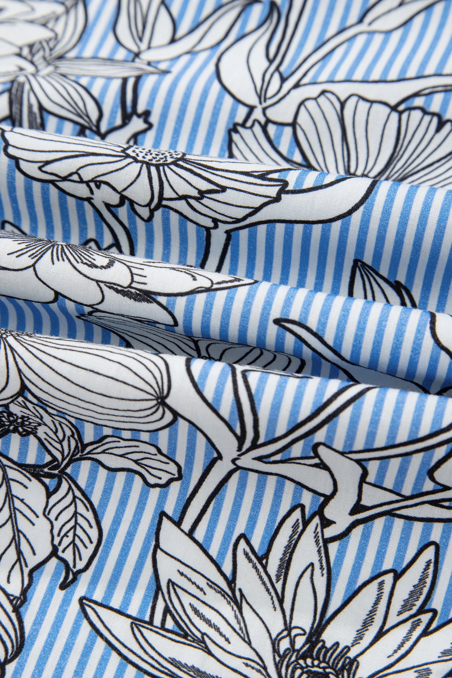 Flora Stripe Polo Blouse | S-XL