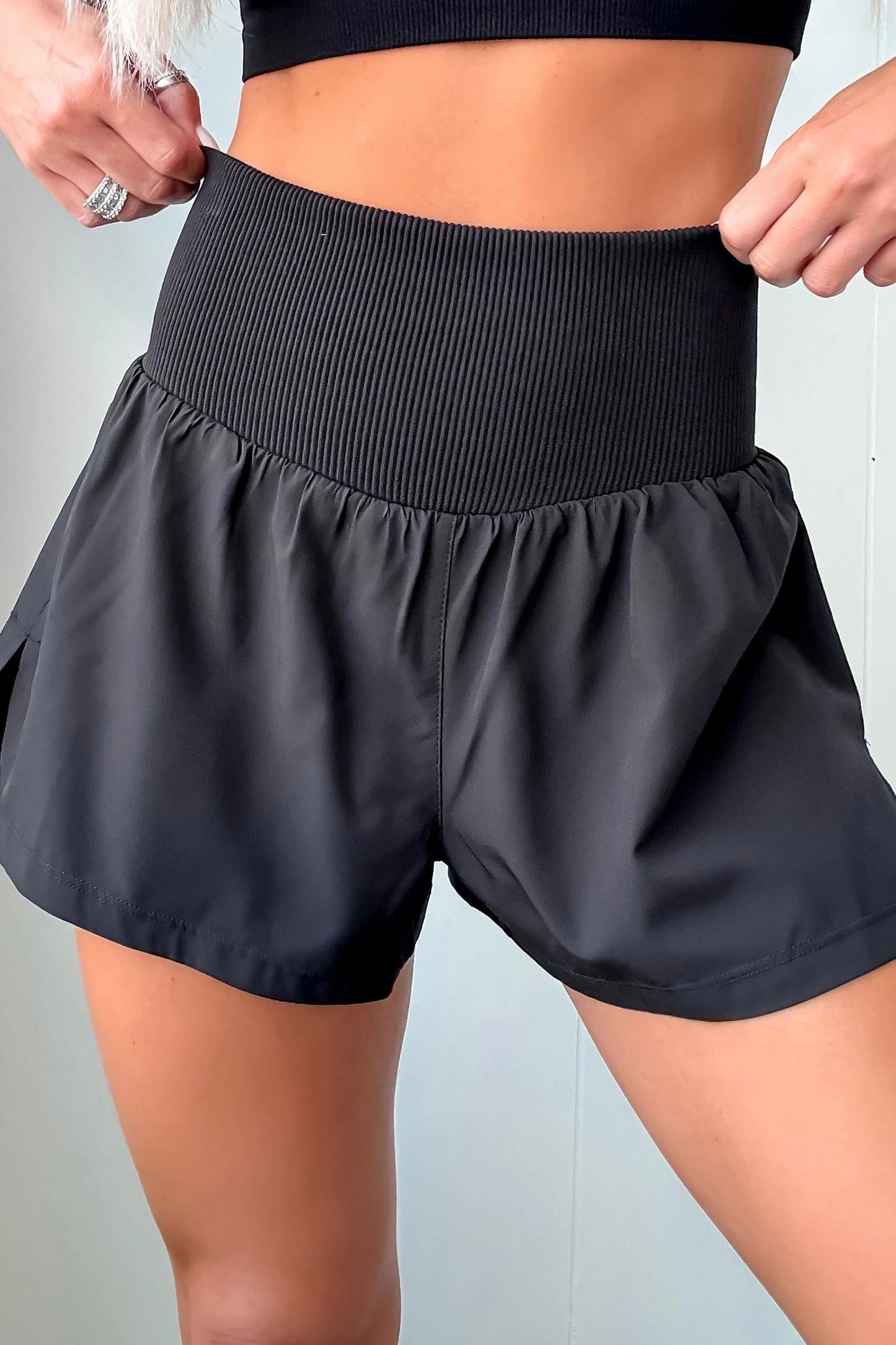 Ribbed High Waist Athletic Shorts | S-XL