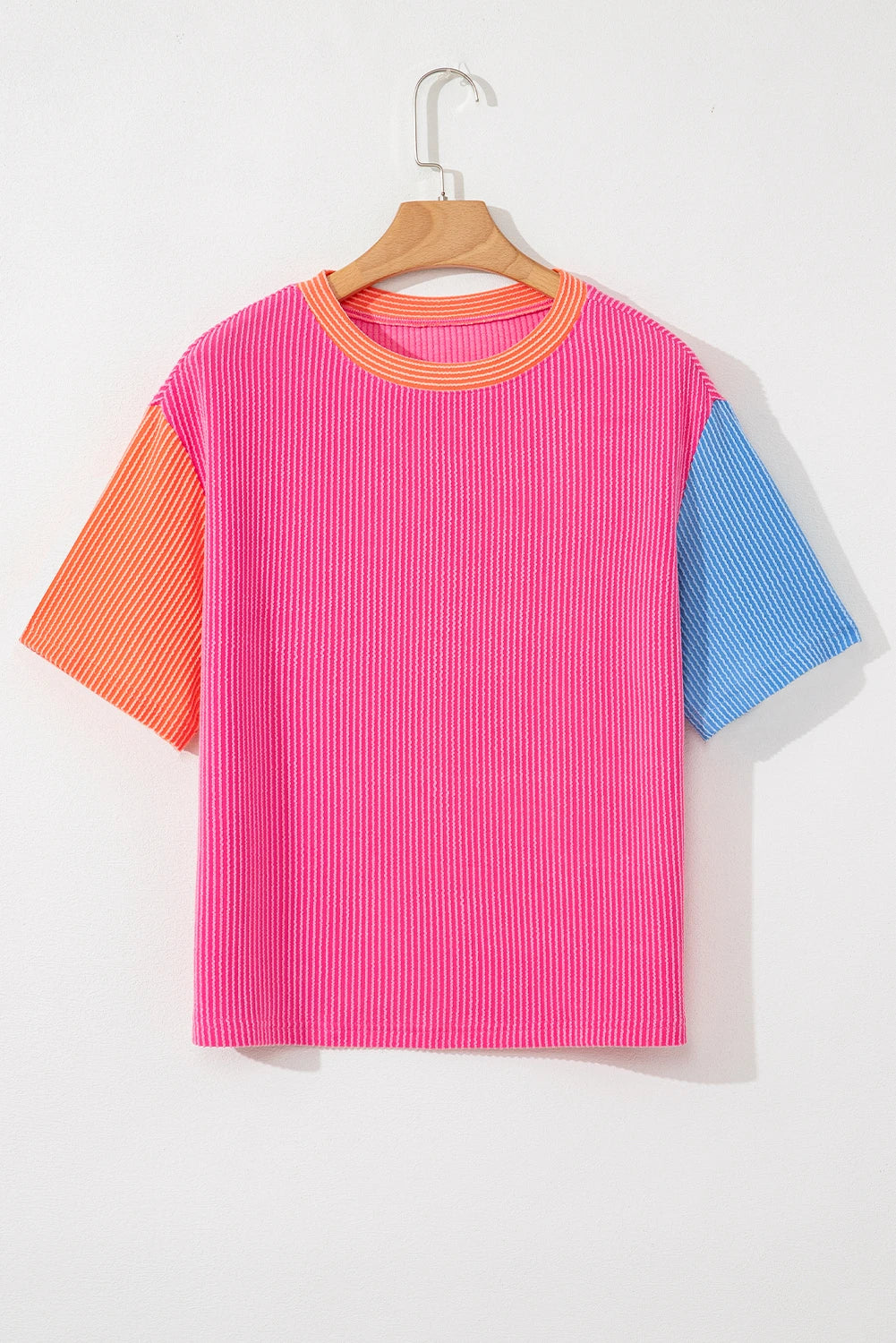 Corded Colorblock Crewneck Tee | S-XL