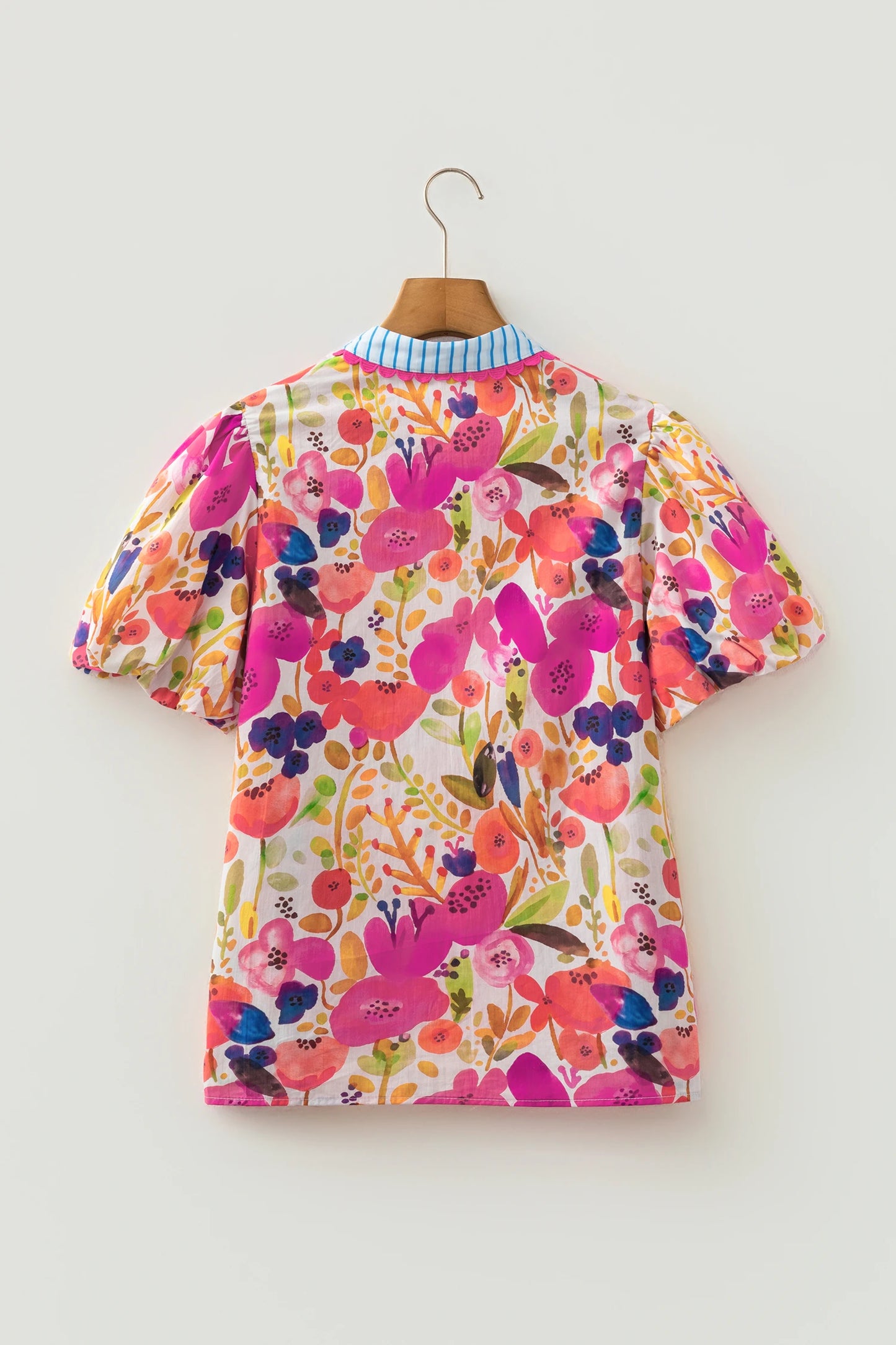 Printed Cotton Floral Puff Sleeve Blouse | S-XL