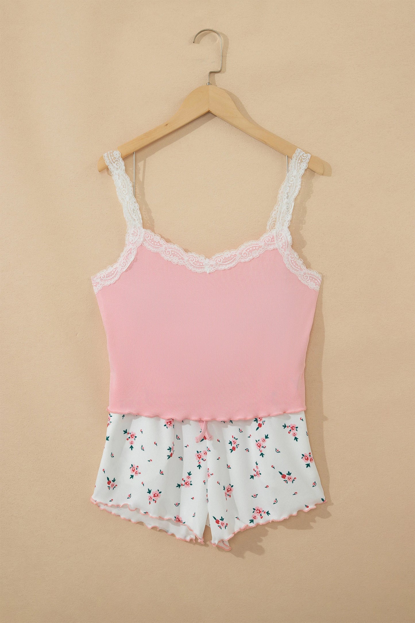 Floral Breeze Ribbed Lounge Set