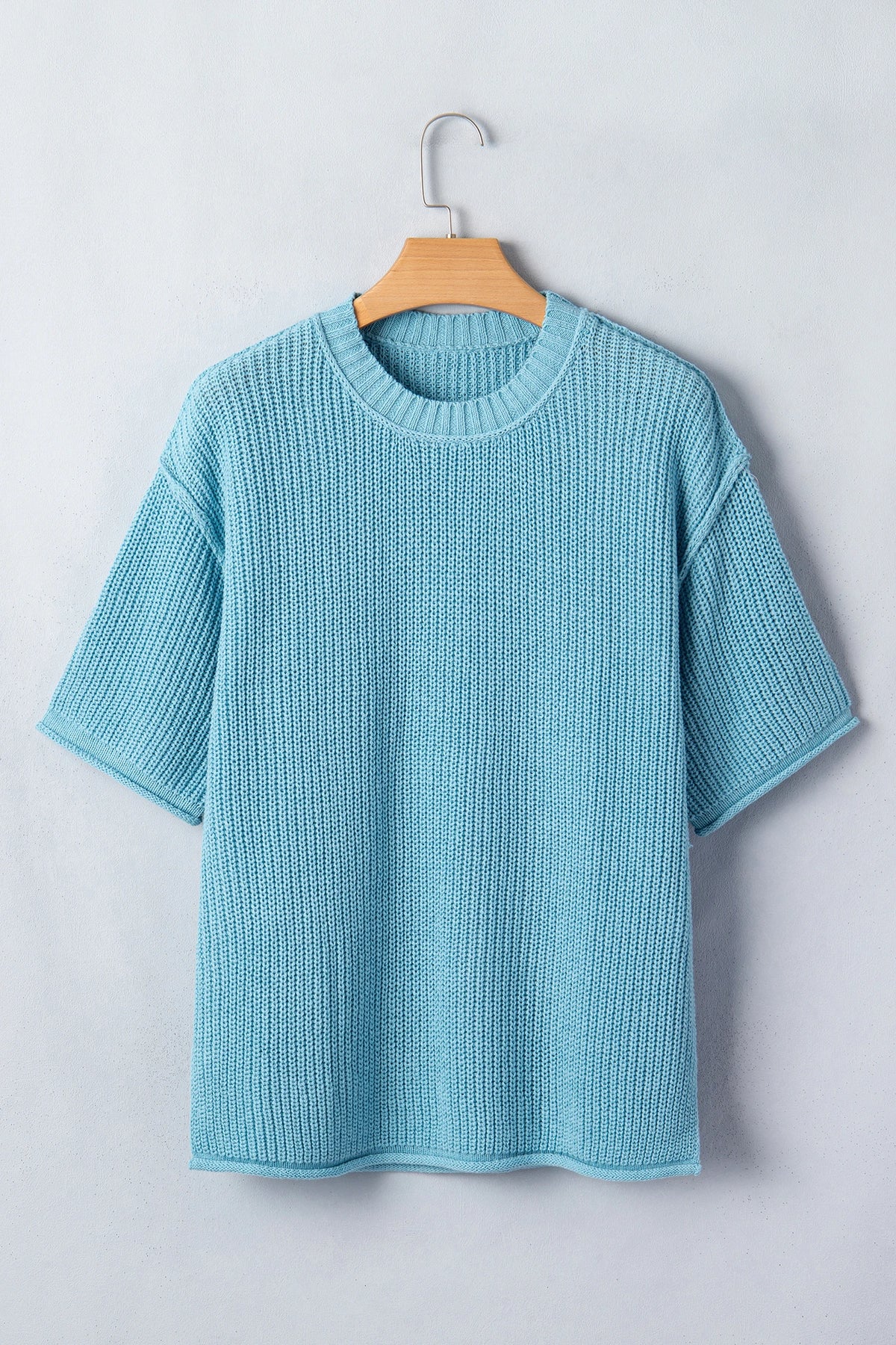 Vela Exposed Seam Detail Half Sleeve Sweater | S-XL
