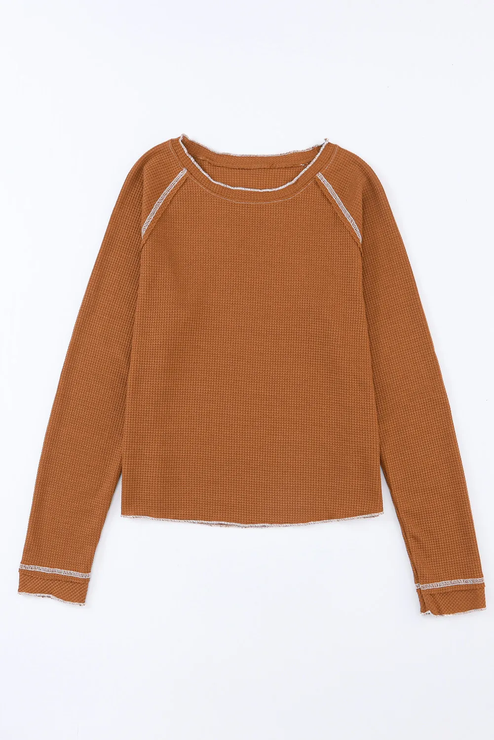 Textured Round Neck Long Sleeve Top