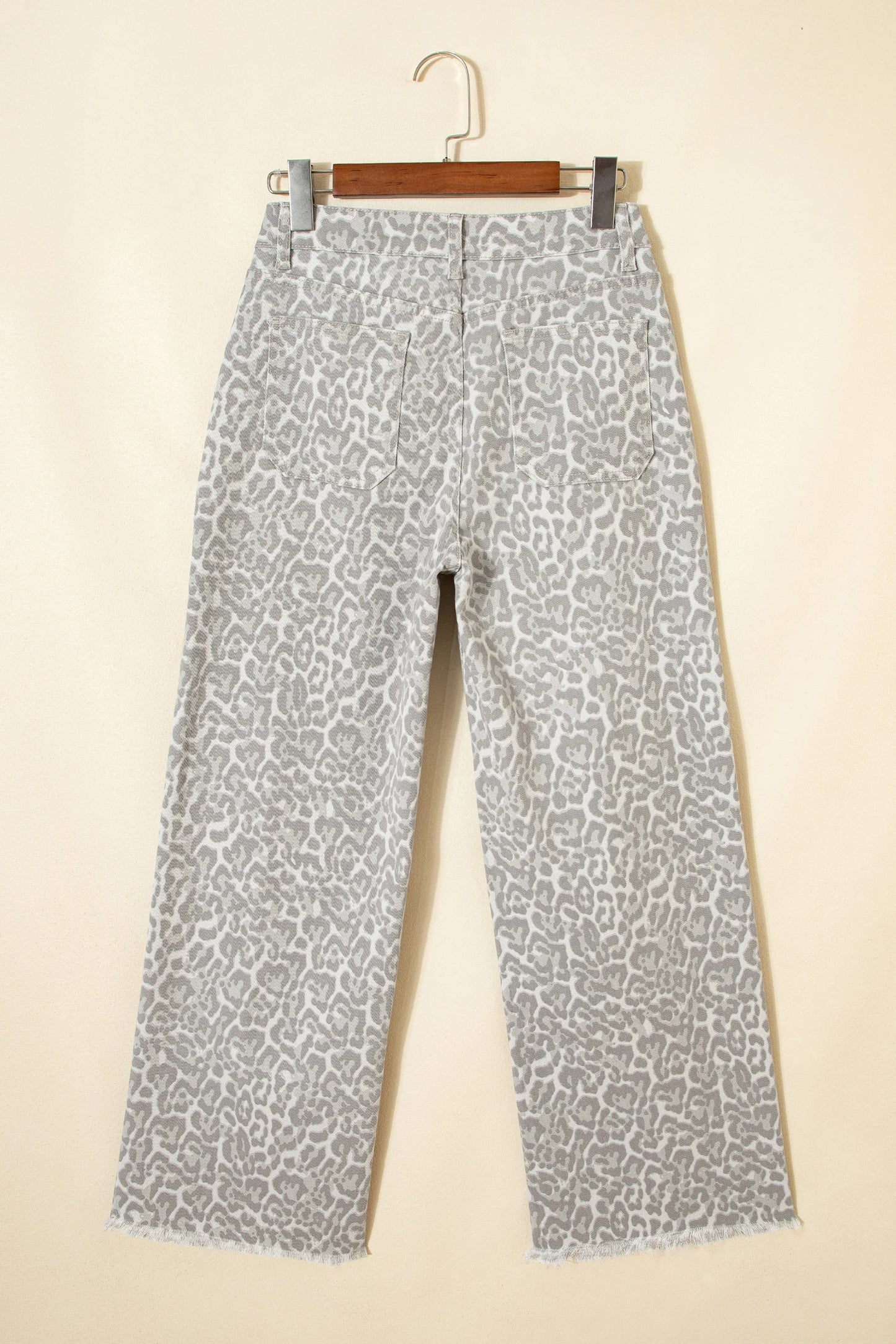 High Waisted Leopard Wide Leg Jeans