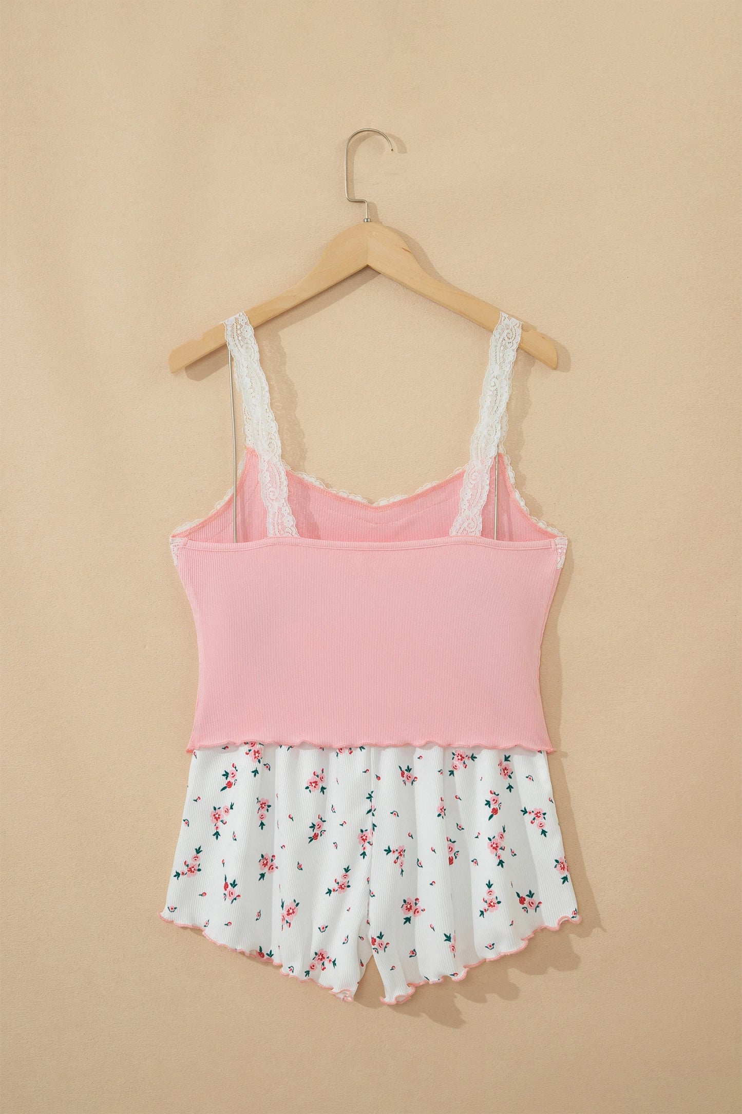 Floral Breeze Ribbed Lounge Set