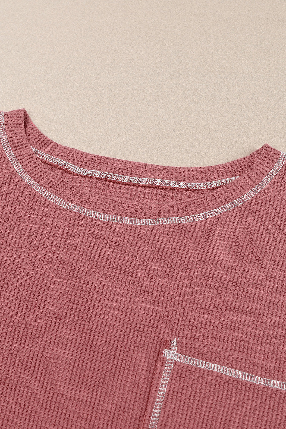 Contrast Stitching Trim Pullover