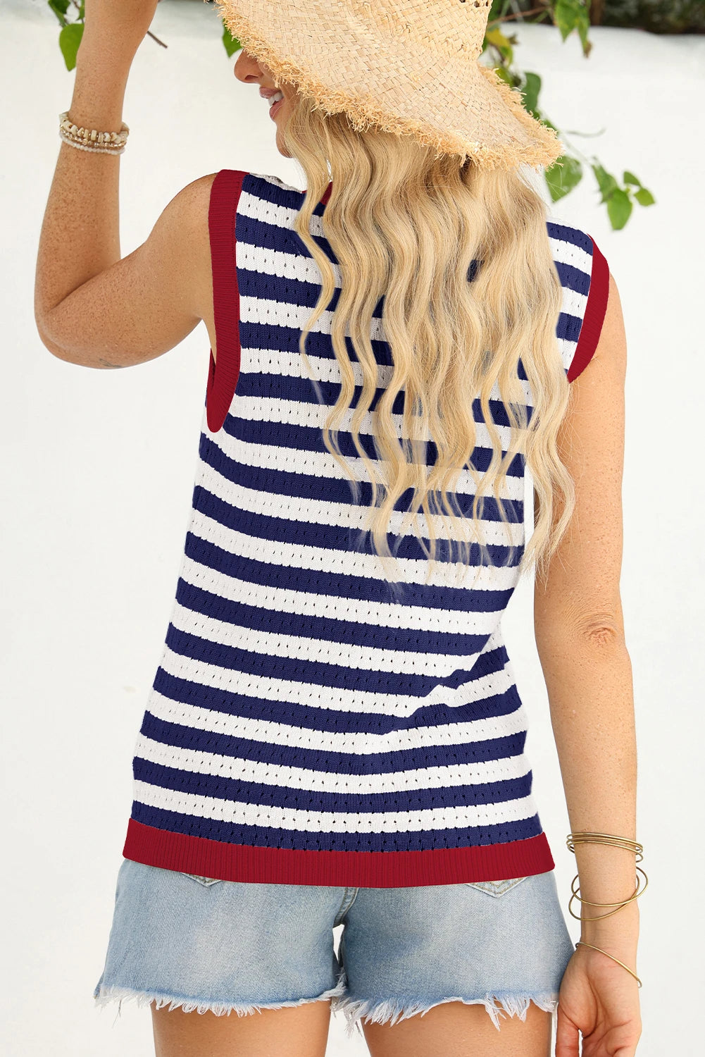 Harbor Stripe Pointelle Top | S-XL