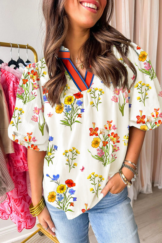 Sweet Petals Contrast Blouse
