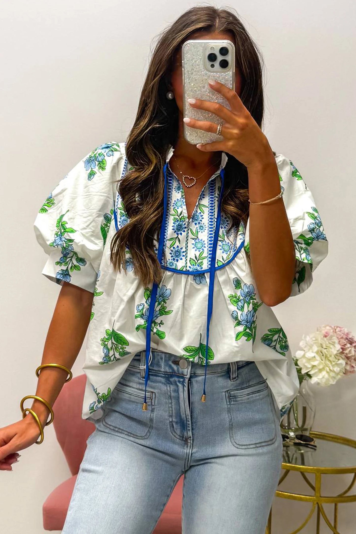 Flora Chic Tie Blouse | S-XL