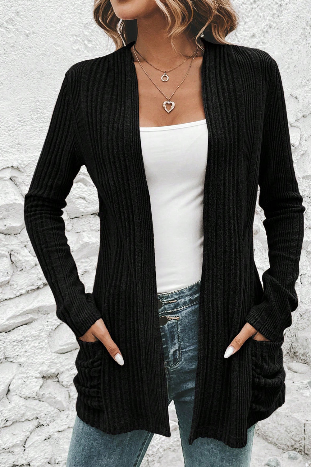 Everyday Ribbed Pocket Cardigan | S-XL