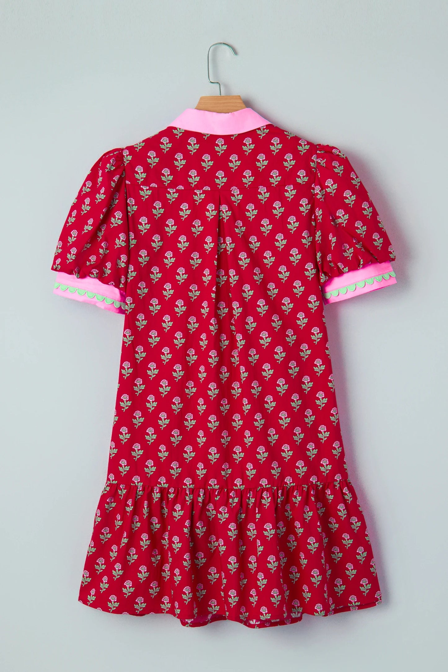 Petal Print Charm Mini Dress with Pockets | S-XL