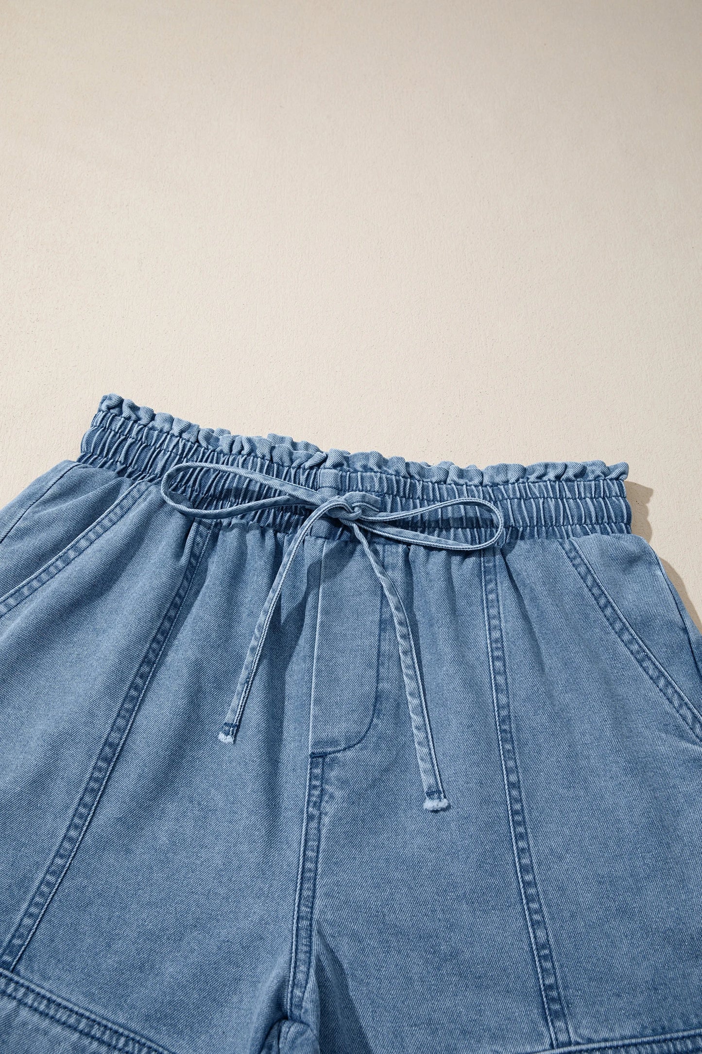 Smocked Waist Denim Shorts | S-XL