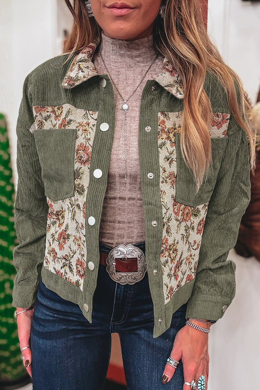 Autumn Retro Blossom Patchwork Jacket