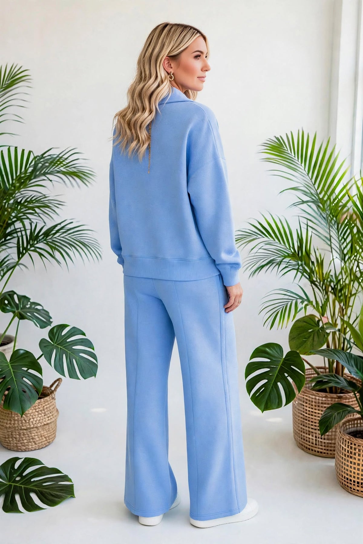 Cozy Scuba Collared Pullover & Pants Set