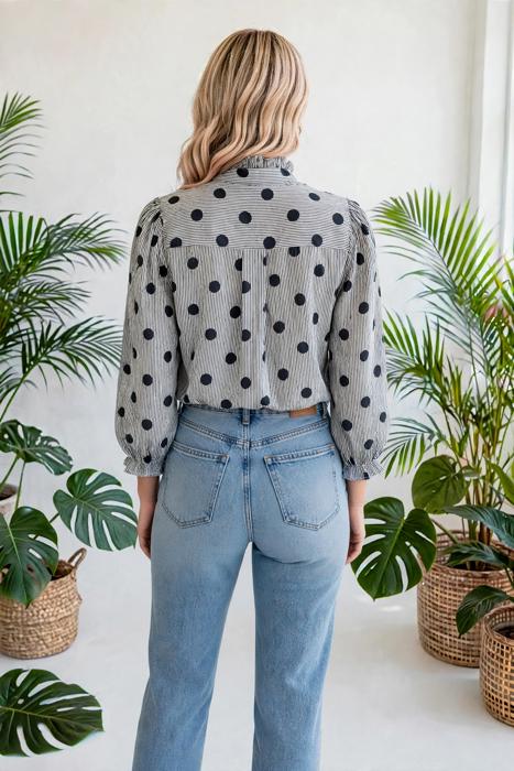 Polka & Stripe Style Shift Top | S-XL