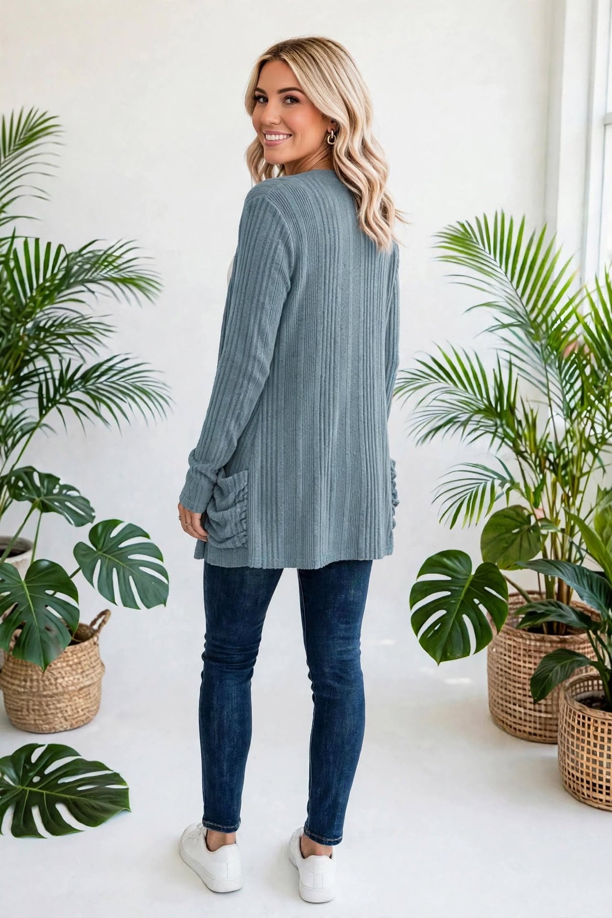 Everyday Ribbed Pocket Cardigan | S-XL