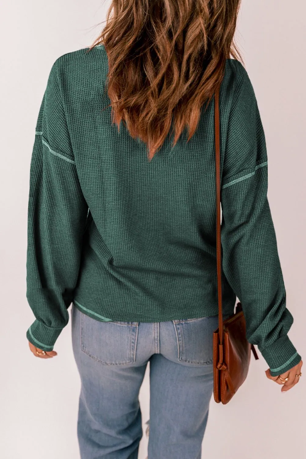 Contrast Stitching Trim Pullover