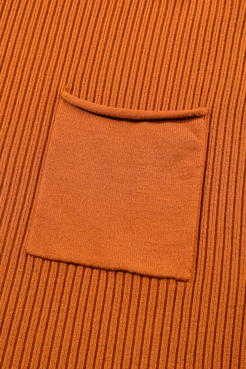 Pocket Ribbed Knit Short Sleeve Sweater